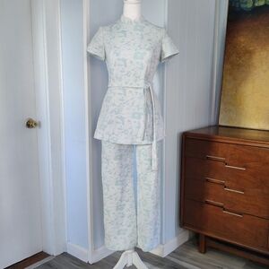 Vintage 60s Tie-Waist Set with Top and Pants